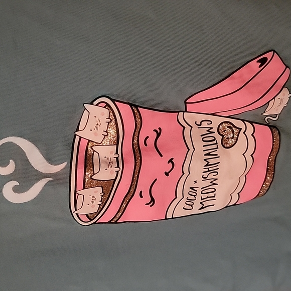 Kids Kitties In Cocoa Graphich Glitter Longsleeves, George, Size 6 - Picture 2 of 3